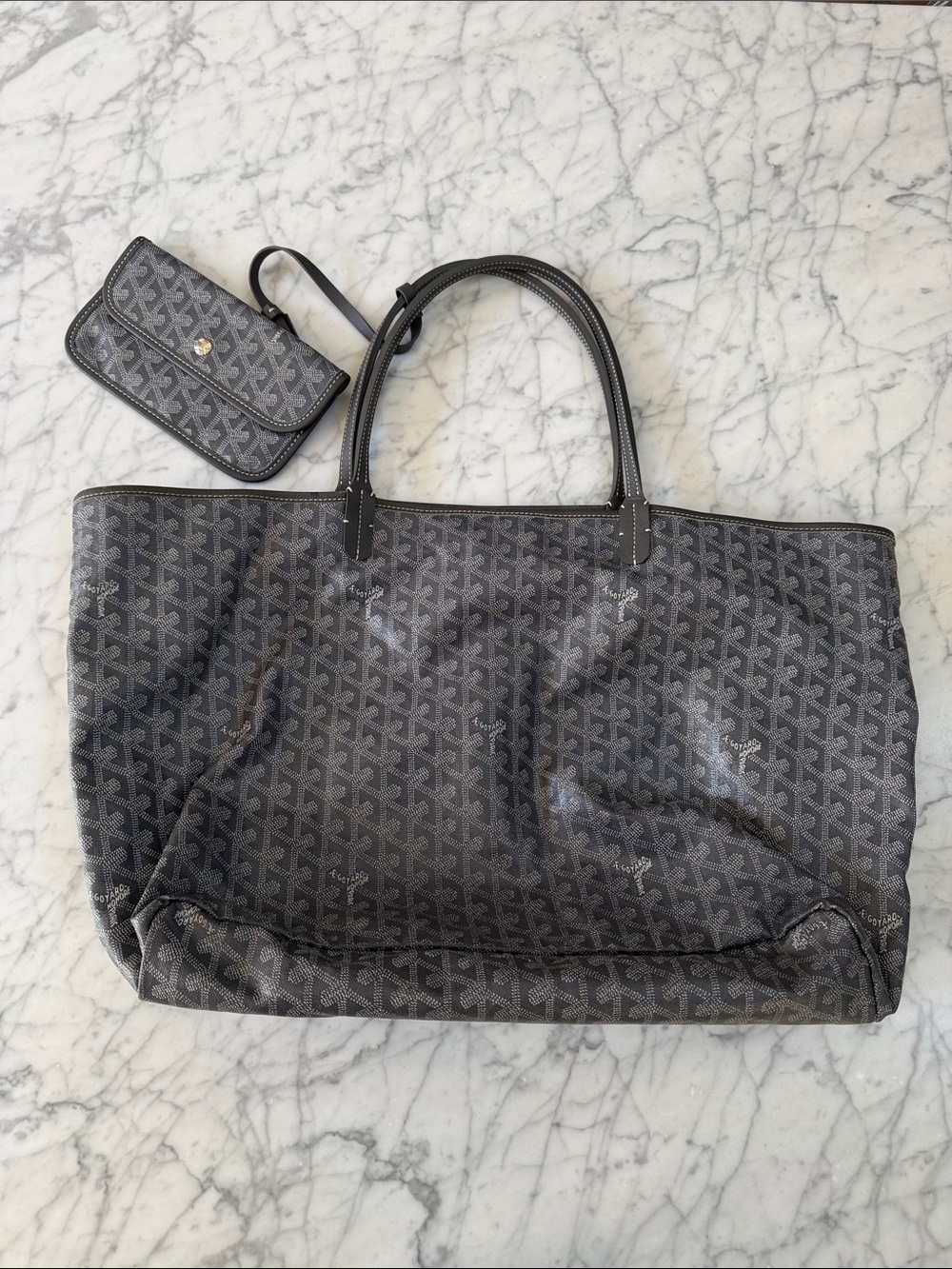 Goyard Saint Louis PM Tote Bag in Gray with 1 interior detachable snap pouch - Picture 4 of 13